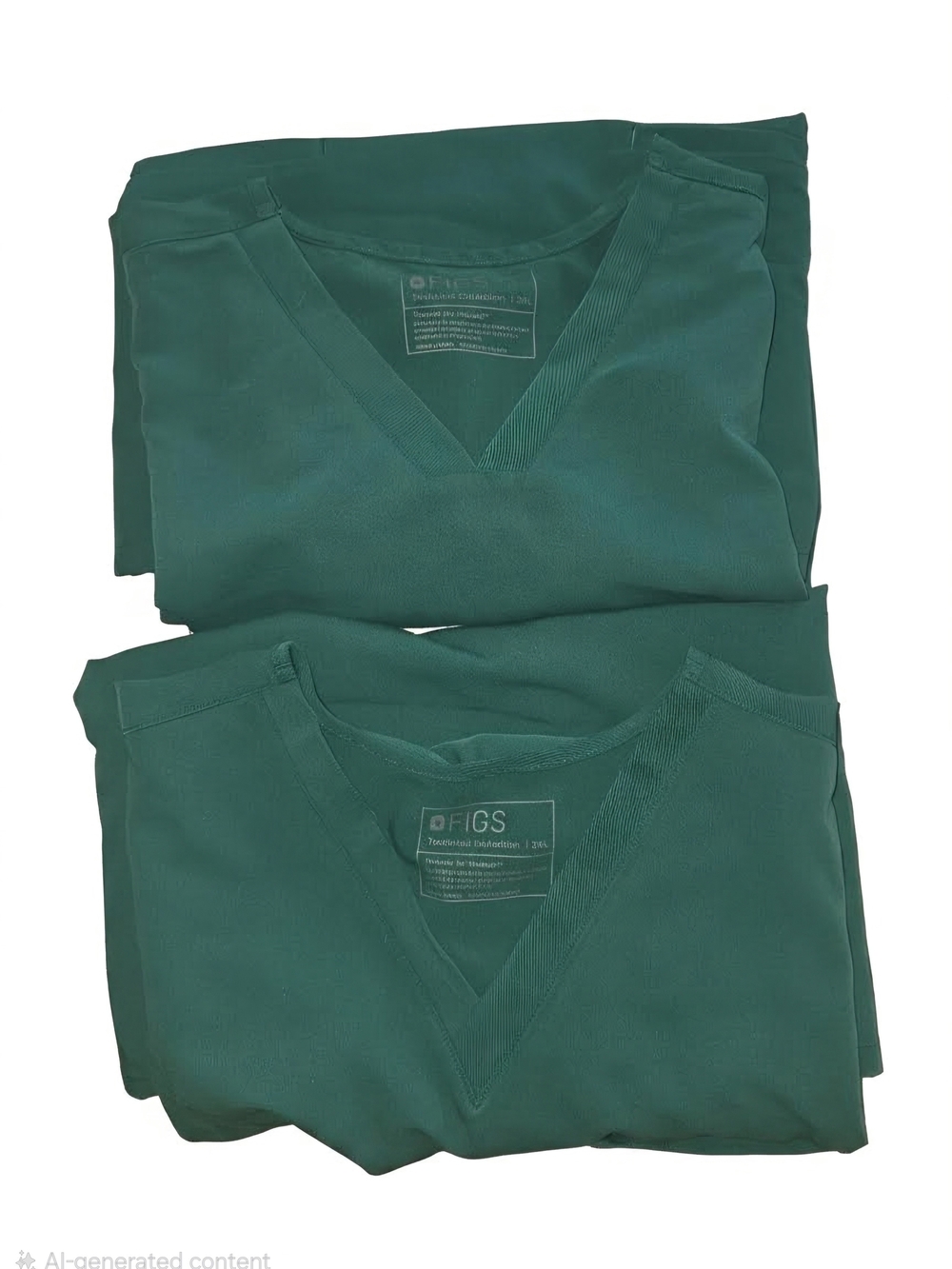 2 FIGS Forest Green V-Neck Scrub Tops Size 3XL